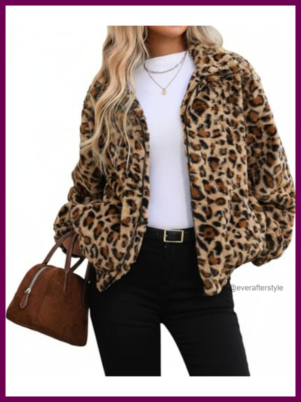 Faux Fur Coat Full Zip Crop Fleece Jacket Warm Winter Fuzzy